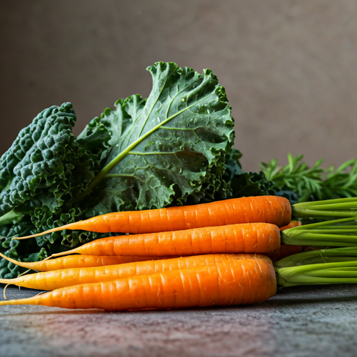 Fresh green produce bundles and traditional rattan baskets filled with vegetables